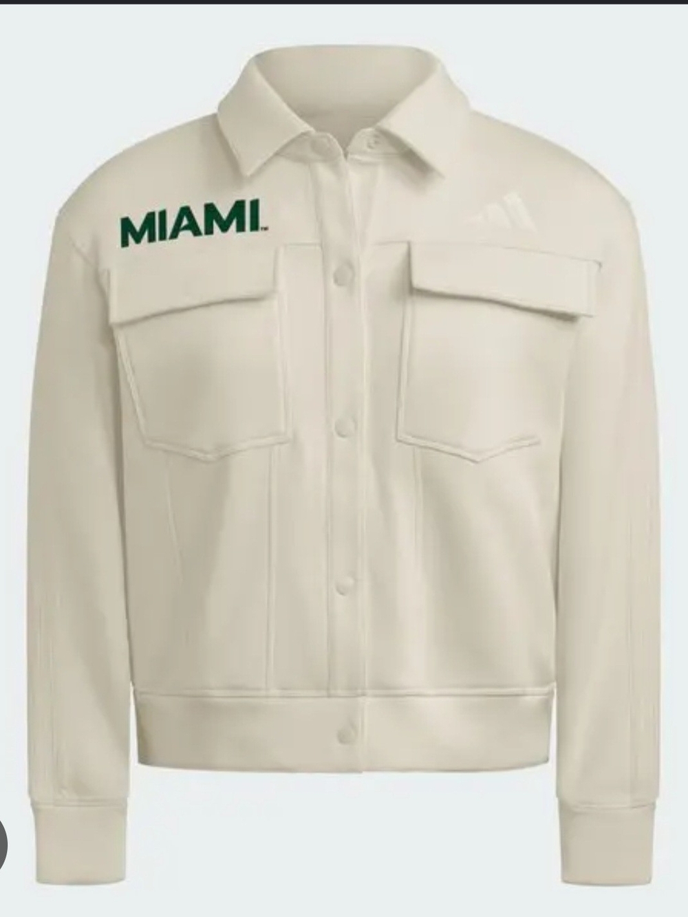 adidas Cream Utility Jacket with Green MIAMI Print - Men's